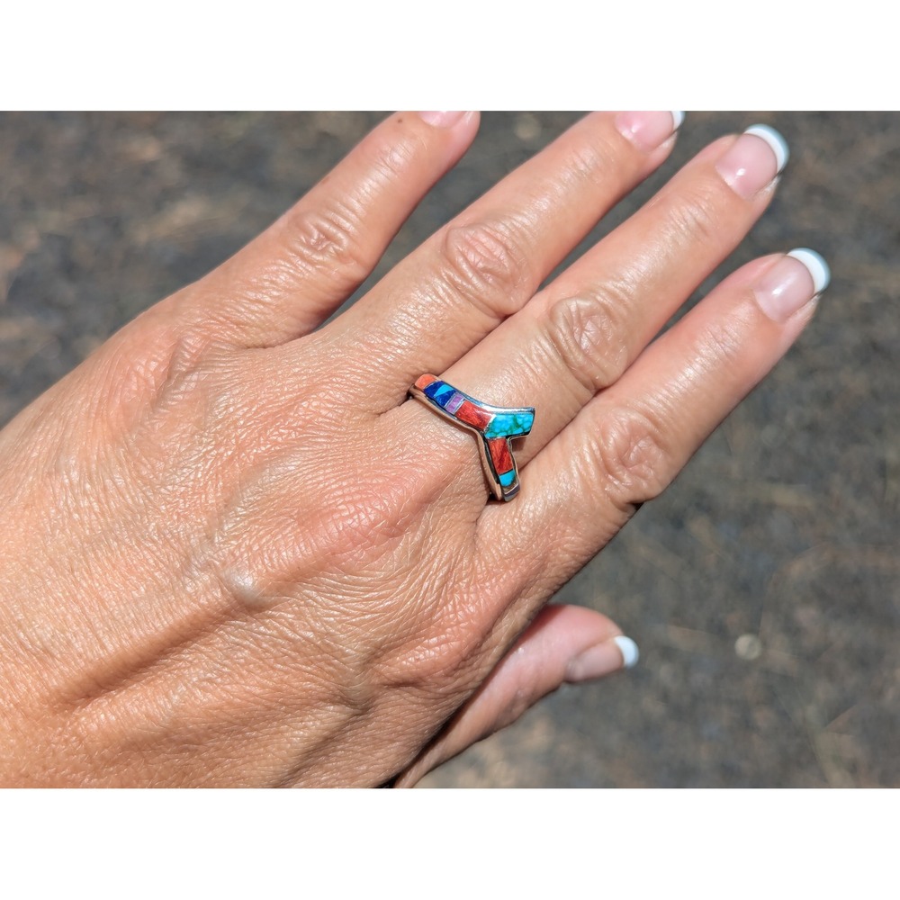 Navajo Handmade Silver Ring Turquoise Signed Native American Jewelry 9 *** - Picture 10 of 11